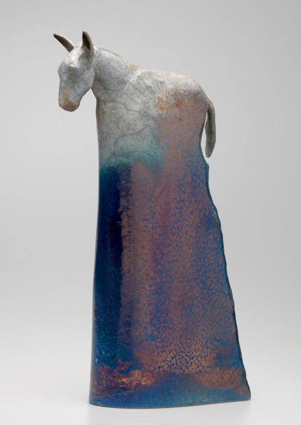 Âne en paperclay blanc cuisson Raku