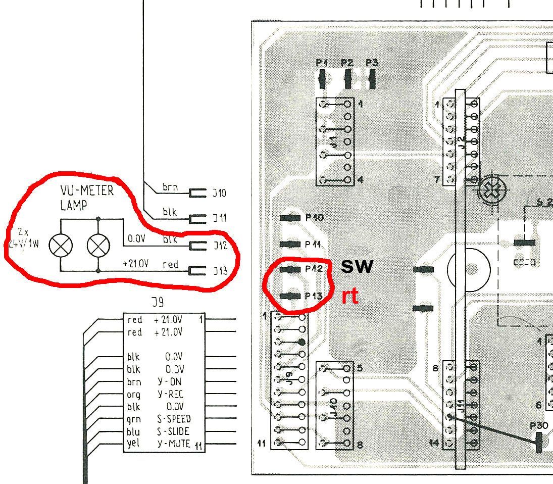 Connections on the interconnection of the Revox B77, PR99 for lighting, Premium-Hifi Connections on the interconnection of the Revox B77, PR99 for lighting, Premium-Hifi