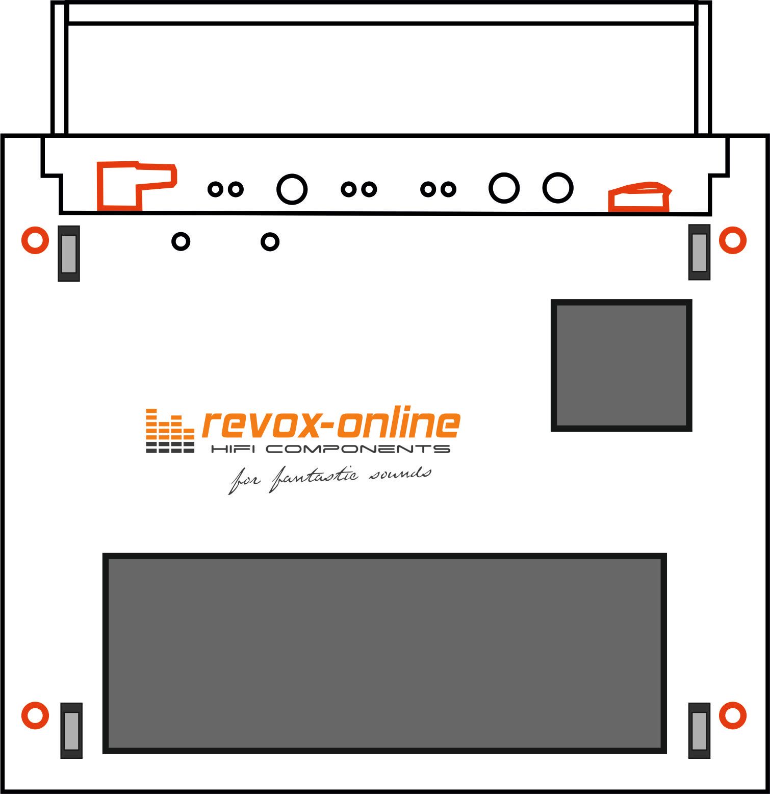 Rückansicht Studer Revox A77, Premium-Hifi Rückansicht Studer Revox A77, Premium-Hifi