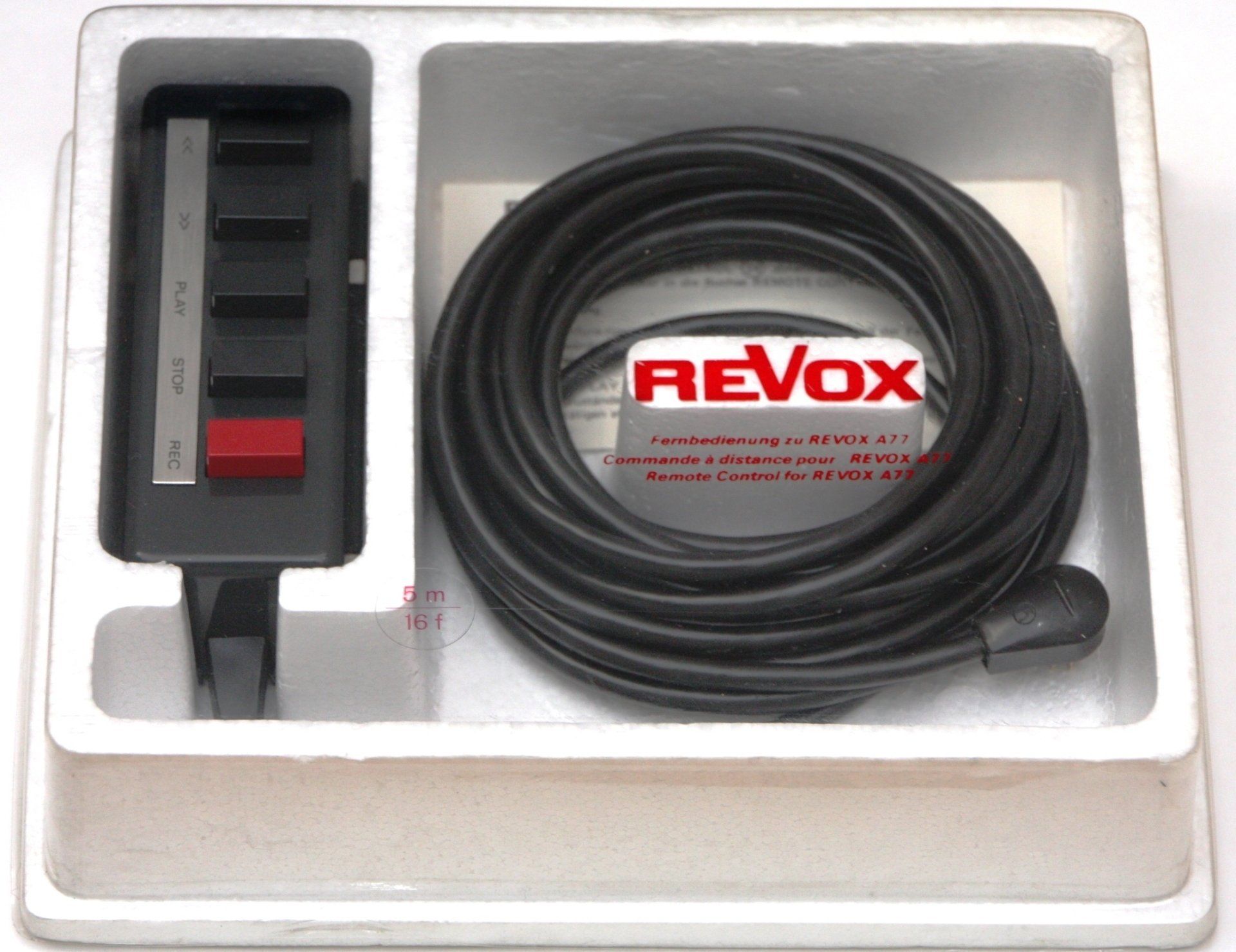 Cable remote control for Revox A77 in the original packaging
