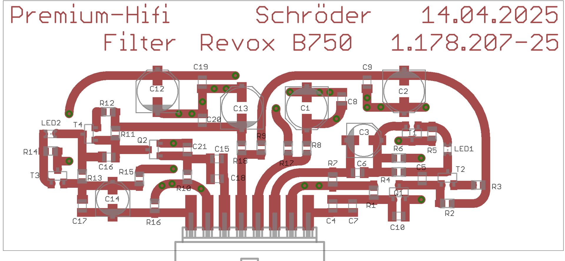 The layout of the new Premium-Hifi filter amplifier for Revox B750 The layout of the new Premium-Hifi filter amplifier for Revox B750