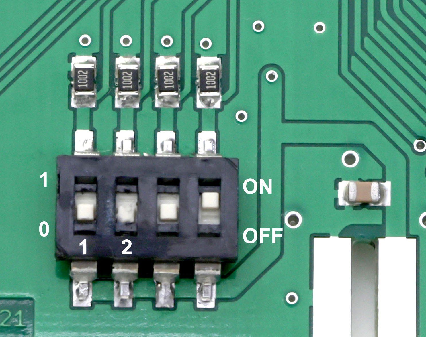 DIL switch of the new tape drive control for version selection and pause function, Premium-Hifi DIL switch of the new tape drive control for version selection and pause function, Premium-Hifi