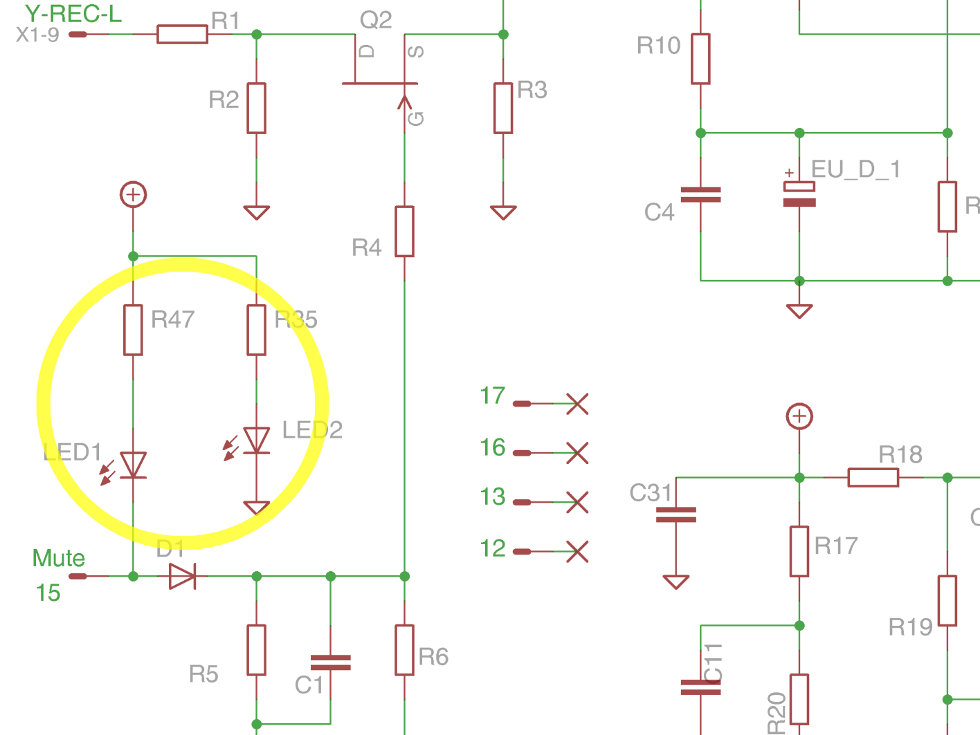 2 LEDs for the display, Revox B77 record board from Premium-Hifi 2 LEDs for the display, Revox B77 record board from Premium-Hifi