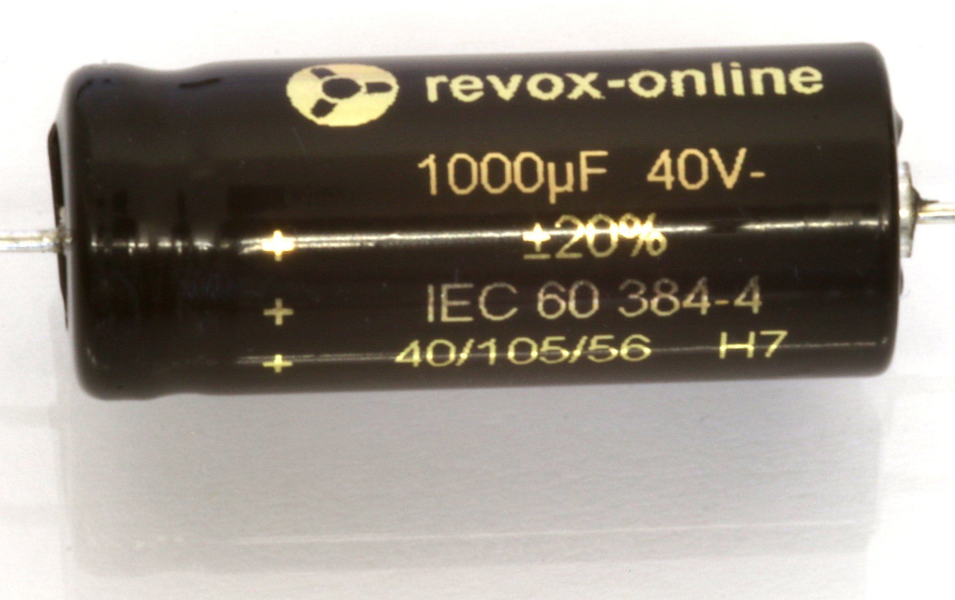 1000µF 40V axial capacitor of the ‘High Grade Audio Cap’ series for Revox A77, A76, A78, B790, B795 from Premium-Hifi 1000µF 40V axial capacitor of the ‘High Grade Audio Cap’ series for Revox A77, A76, A78, B790, B795 from Premium-Hifi