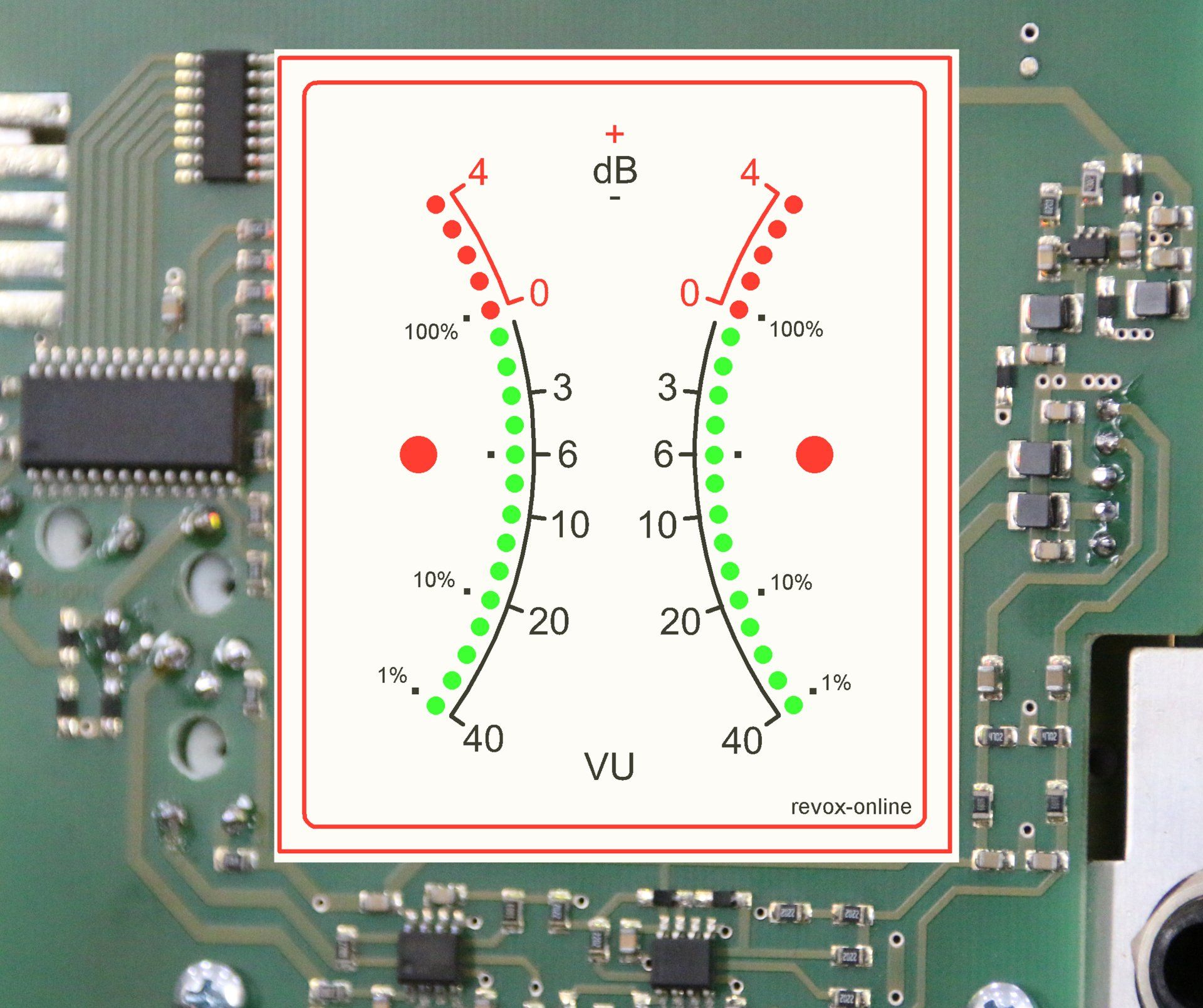 LED VU meter with overload, from -40 dB by Premium-Hifi LED VU meter with overload, from -40 dB by Premium-Hifi