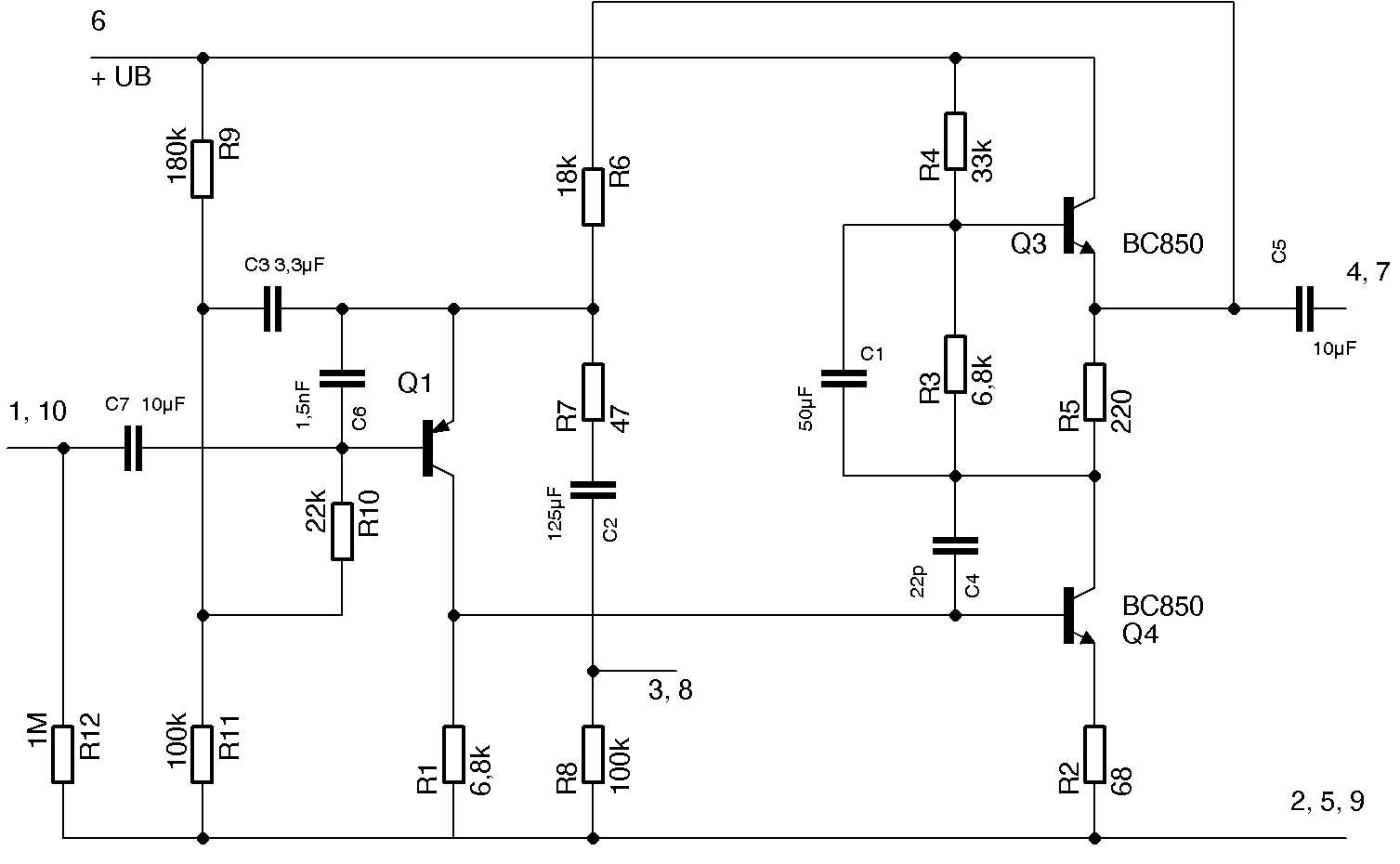 Circuit diagram Revox A77 1.077.700 input board