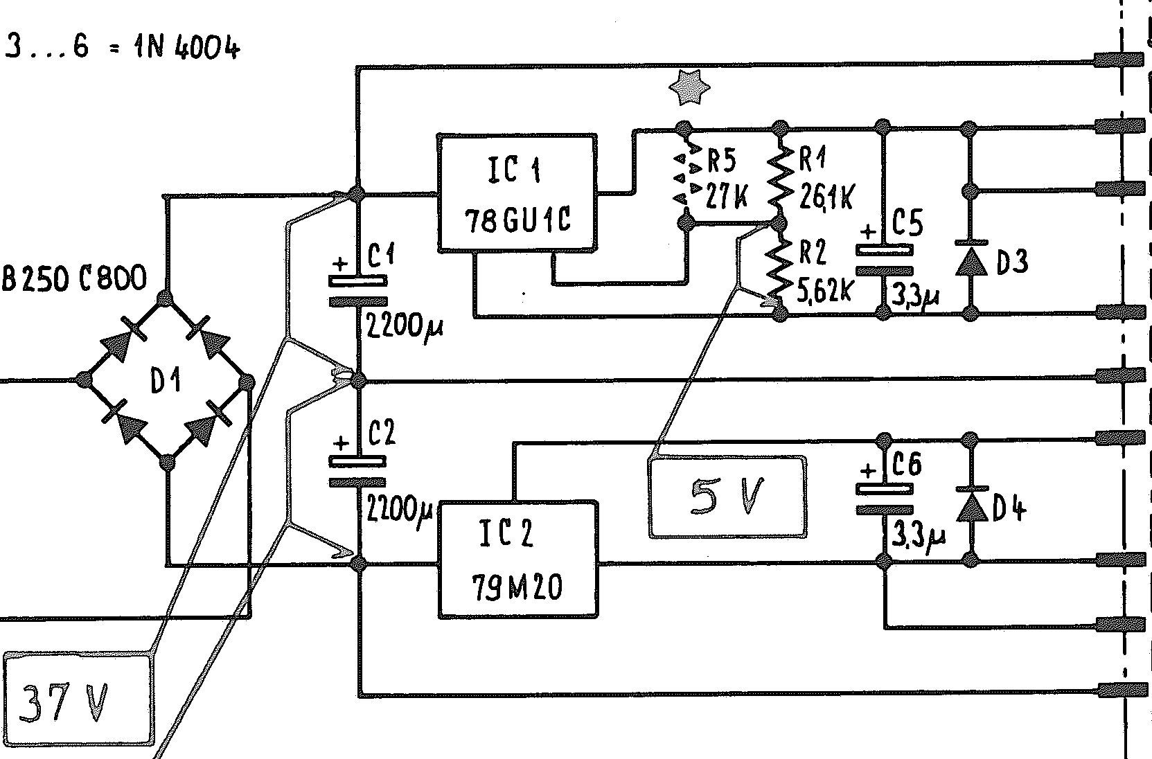 Circuit diagram power supply unit Revox B750 revox-online