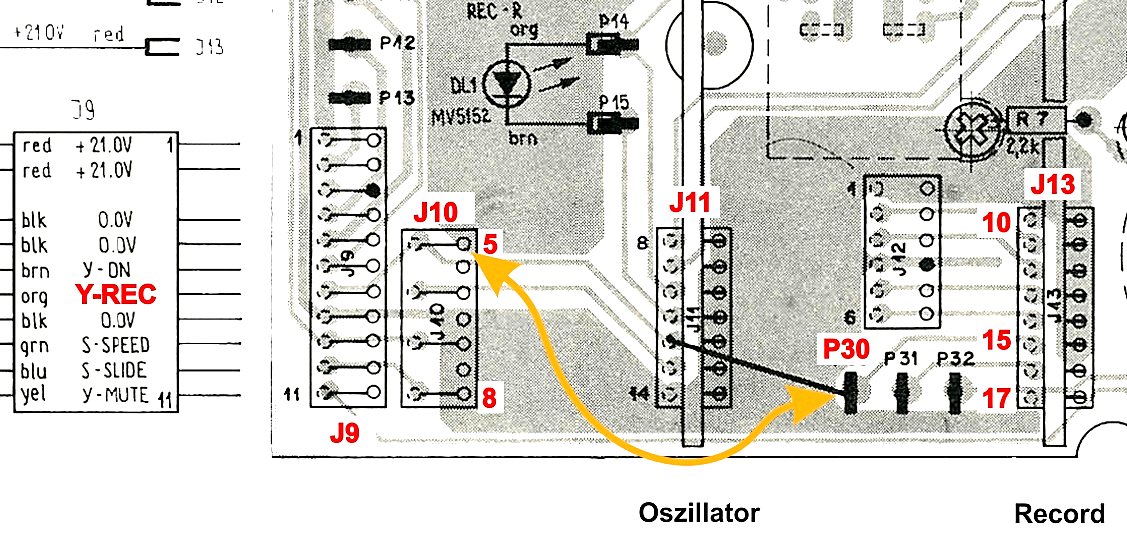 Die Y-REC-Verbindung muss hergestellt werden, Record-PCB Studer Revox B77, Premium-Hifi Die Y-REC-Verbindung muss hergestellt werden, Record-PCB Studer Revox B77, Premium-Hifi