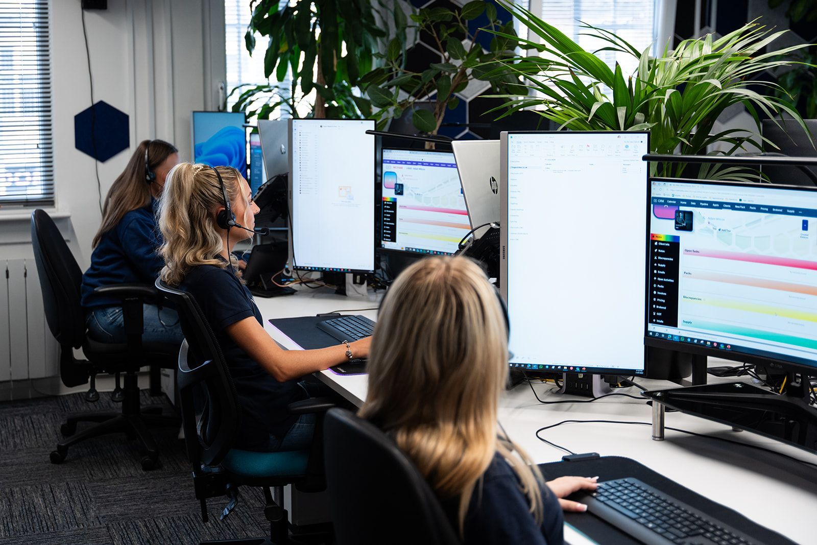 DUS office space in Peterborough Whittlesey, with the customer service team working.