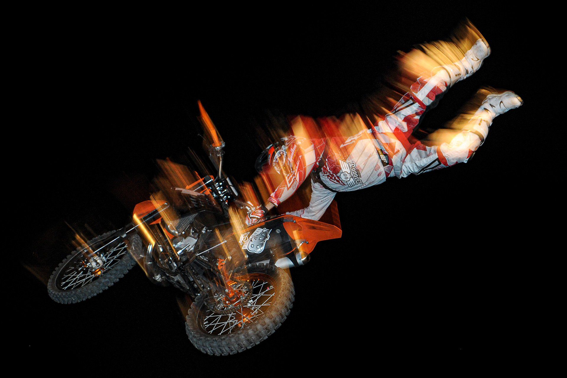 Motocross Stunt Show at night in Kulmbach