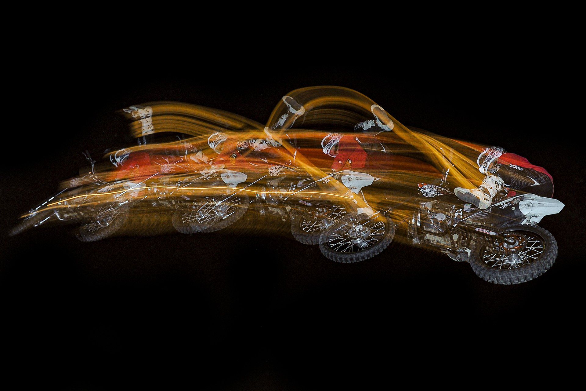 Motocross Stunt Show at night in Kulmbach