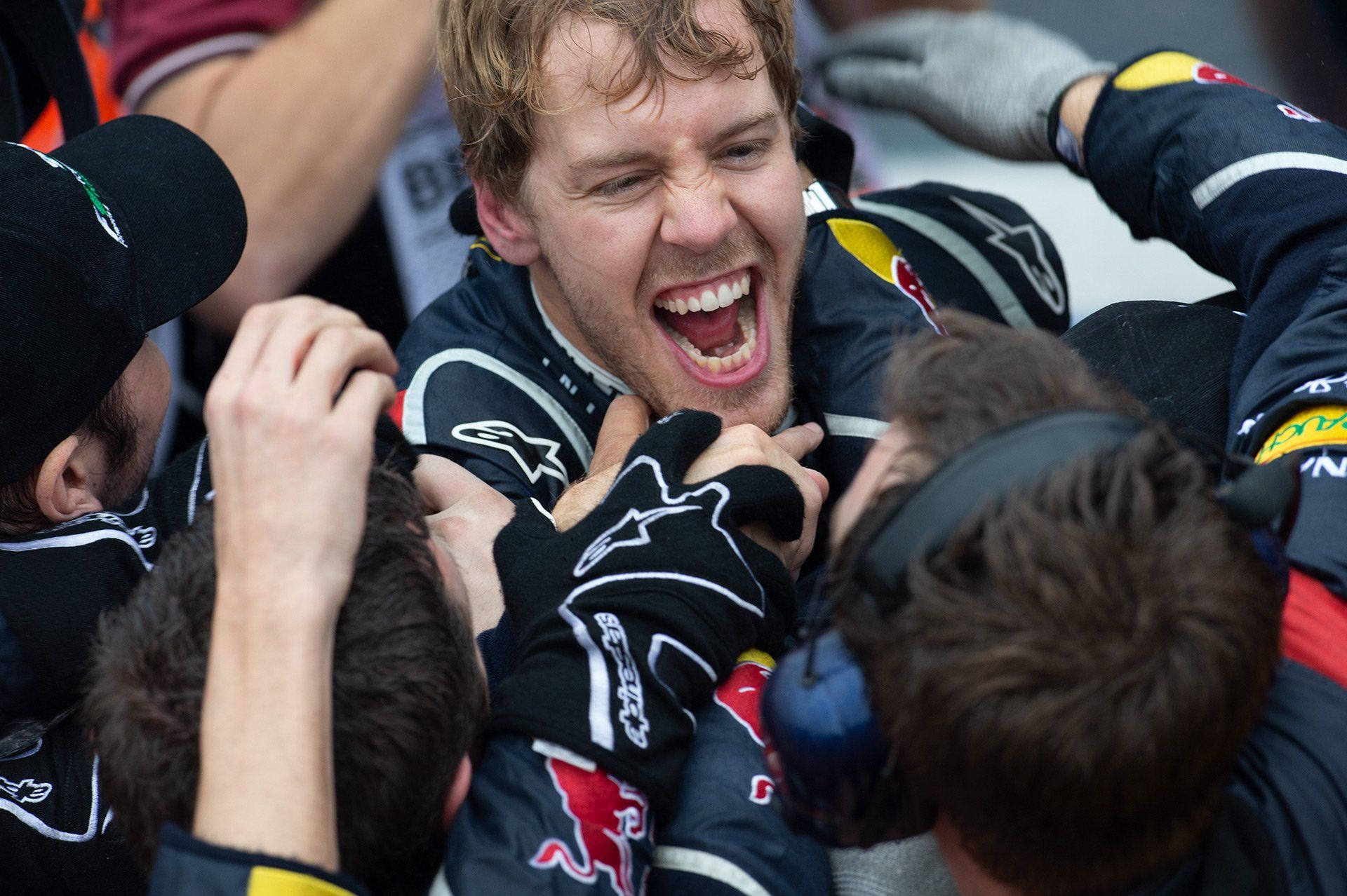 German Formula One driver Sebastian Vettel of Red Bull becomes World Champion at the Autodromo Jose Carlos Pace in Sao Paulo, Brazil, 25 November 2012. The Formula One Grand Prix of Brazil took take place on 25 November 2012. Photo: David Ebener/dpa