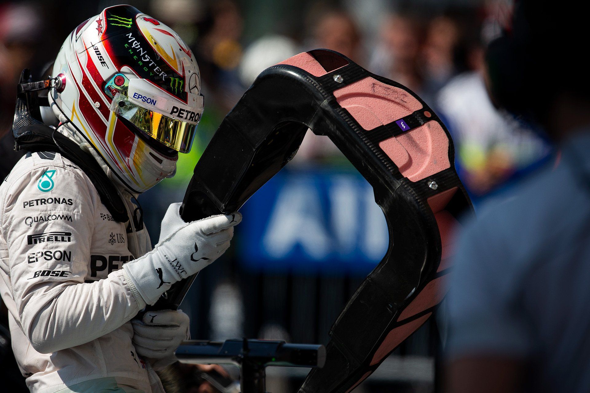 British Formula One driver Lewis Hamilton of Mercedes AMG pictured after the qualification session of the Formula One Grand Prix of Belgium at the Circuit de Spa-Francorchamps near Spa, Belgium, 22 August 2015. Photo: David Ebener/fototronik.de