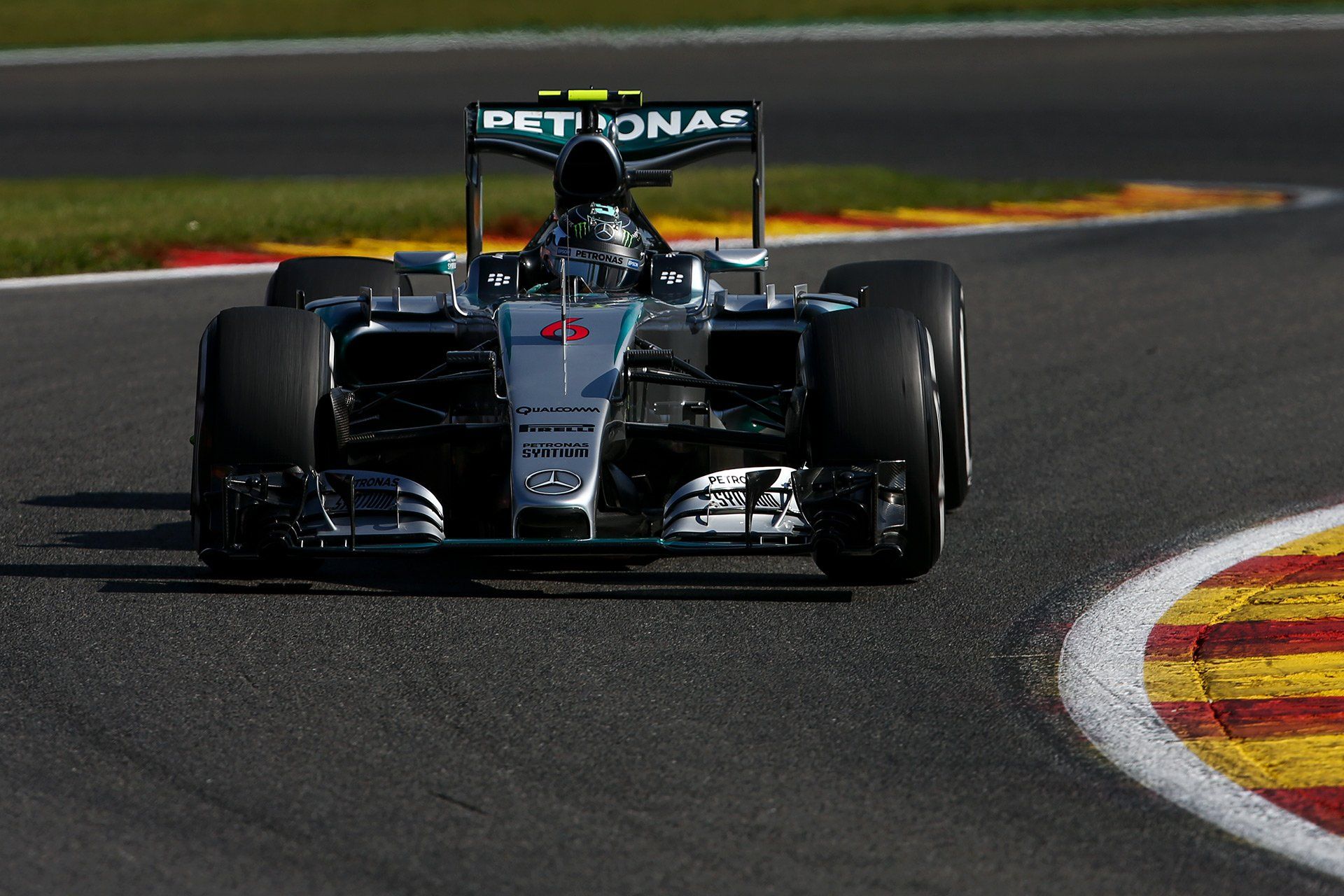 German Formula One driver Nico Rosberg of Mercedes AMG steers his car during the third practice session of the Formula One Grand Prix of Belgium at the Circuit de Spa-Francorchamps near Spa, Belgium, 22 August 2015. Photo: David Ebener/fototronik.de