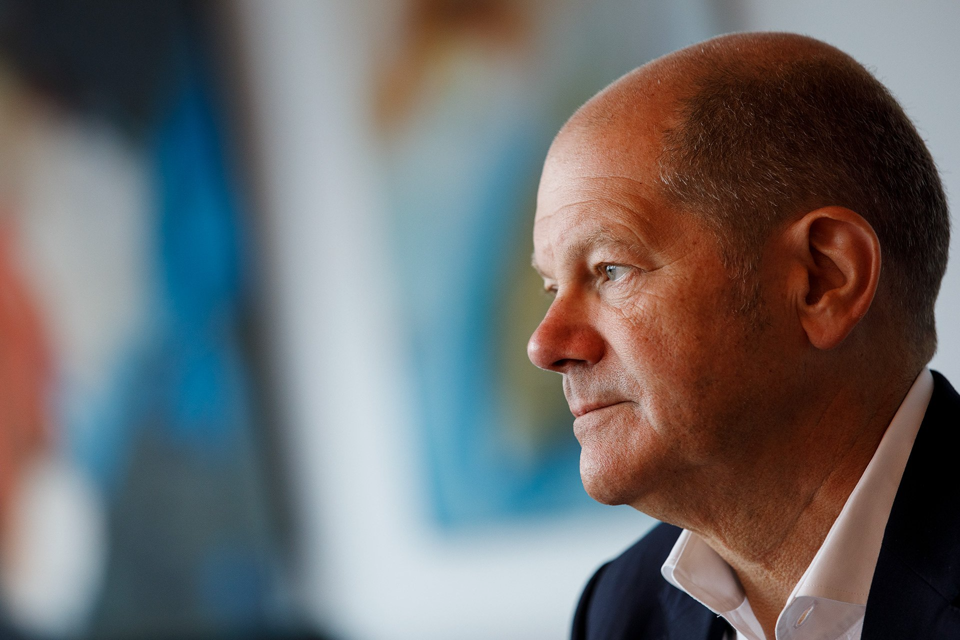 Bundesfinanzminister Olaf Scholz, Kanzlerkandidat der SPD für die Bundestagswahl 2021, besucht am 09.08.2021 die Redaktion der Neuen Osnabrücker Zeitung (NOZ) in Osnabrück. Foto: David Ebener ***Stichworte*** Interview, Redaktionsbesuch Olaf Scholz, Wahl, Wahlkampf, Bundestagswahl, dam-archiv