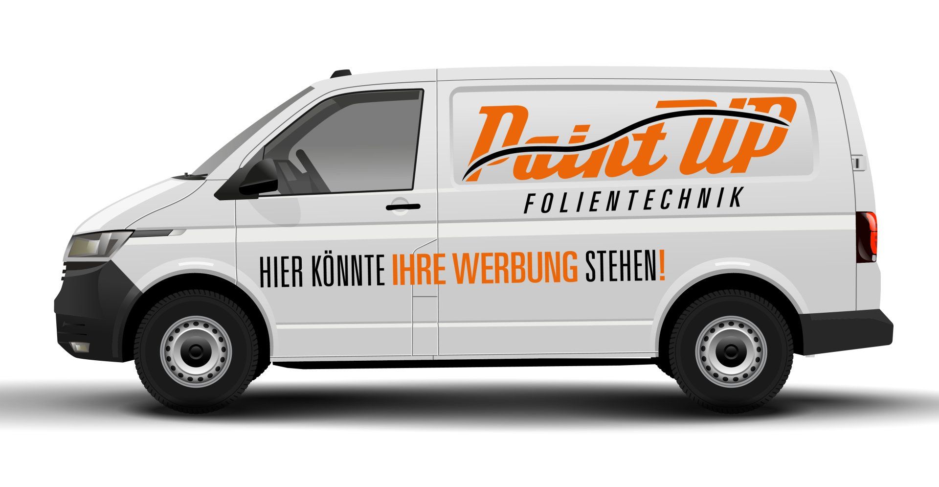 Seitenansicht Volkswagen T6.1 Transporter mit Beschriftungsbeispiel von paintup.