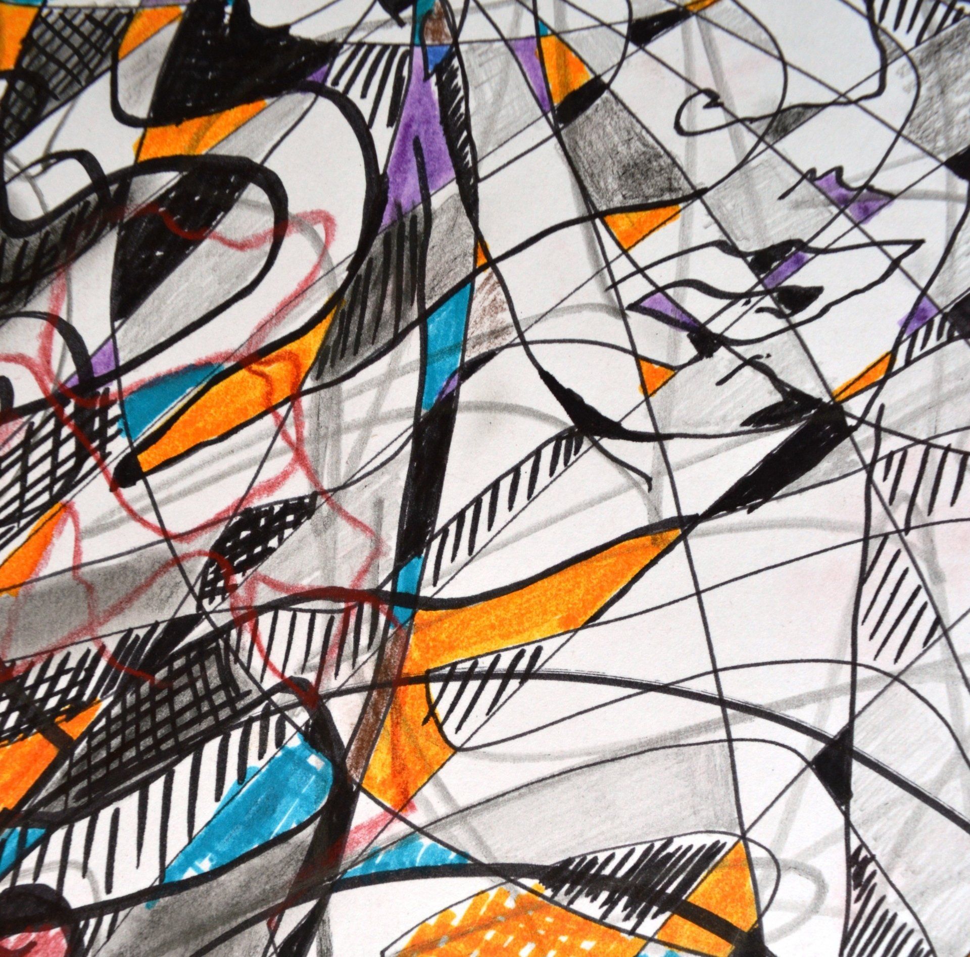 Dessins à l'encre et feutres