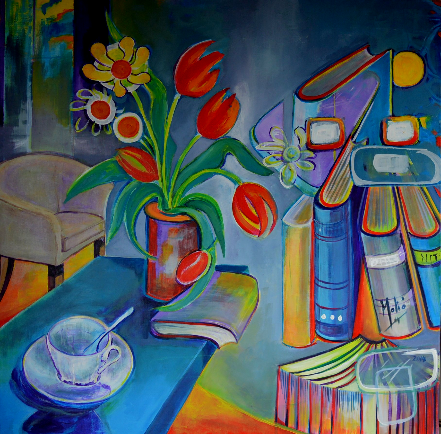 Oeuvres d'art conpemporain | Dématerialisation du livre 2 |100x100 cm | Acrylique sur lin