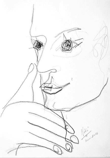 Portrait 14_Dessin N&B au crayon_21x30 cm