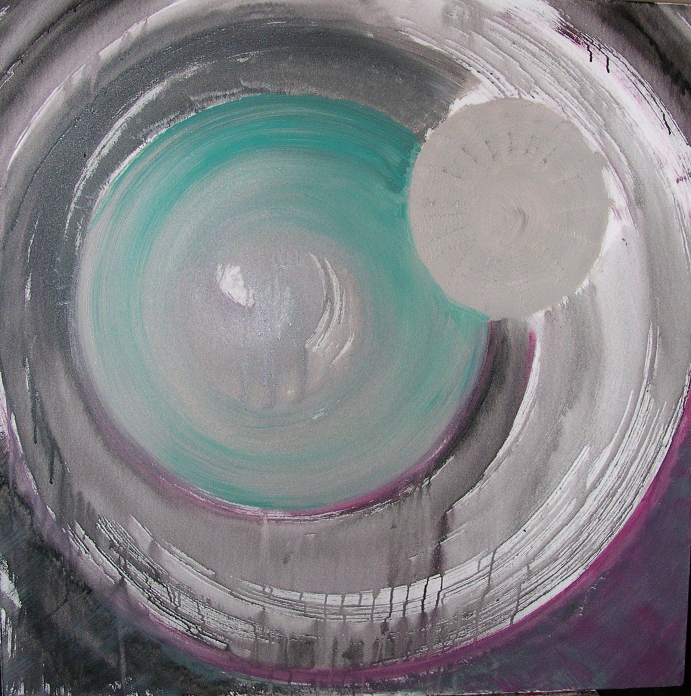 Peinture abstraite représentant les planètes
