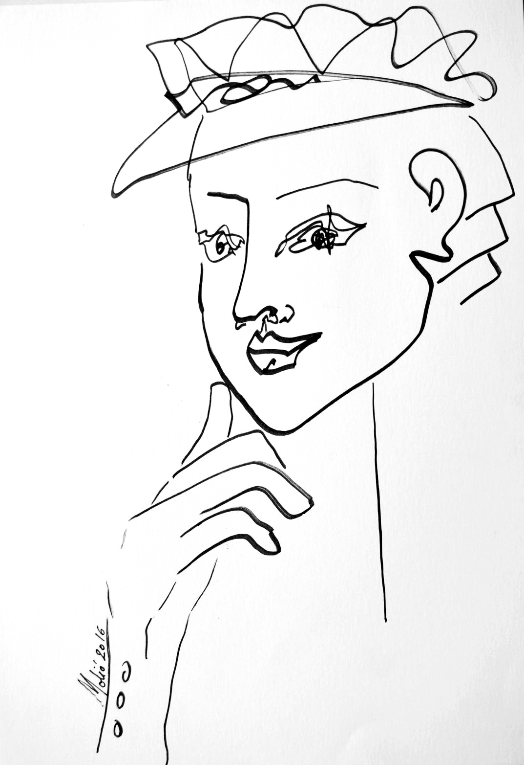 Portrait 8_21x30 cm | Dessin N&B au feutre