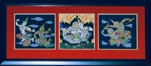 Asian Painting Triptych