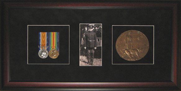 Shadow box with great-uncle's WWI military memorabilia