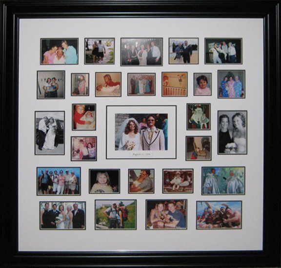 25th Wedding Anniversary Photo Collage Frame displaying family photos in celebration of the parents' 25th wedding anniversary