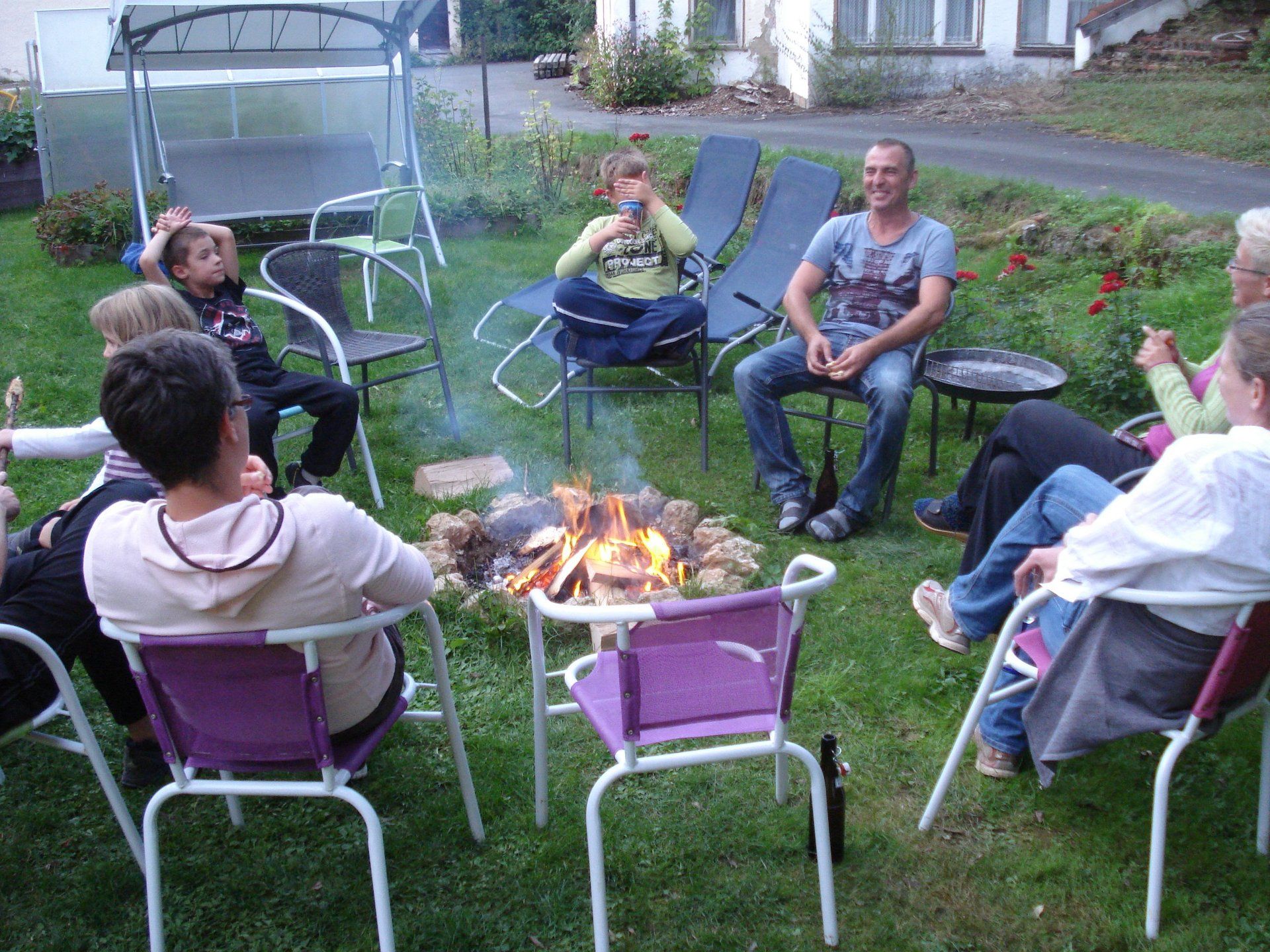Lagerfeuer auf den Ferienhof Hohe in der Fränkische Schweiz