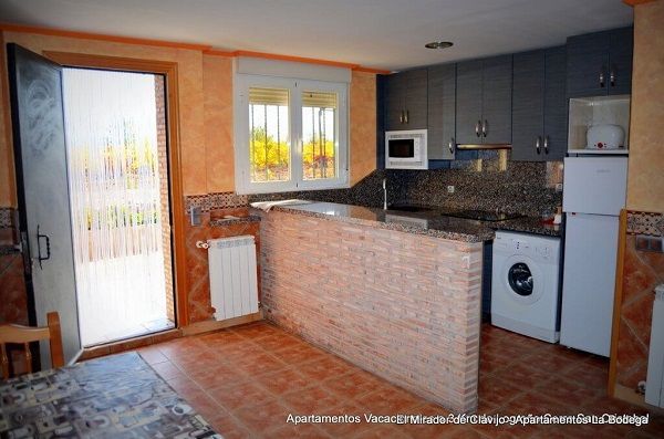 Cocina Salón con salida a la terraza con entre viñedos