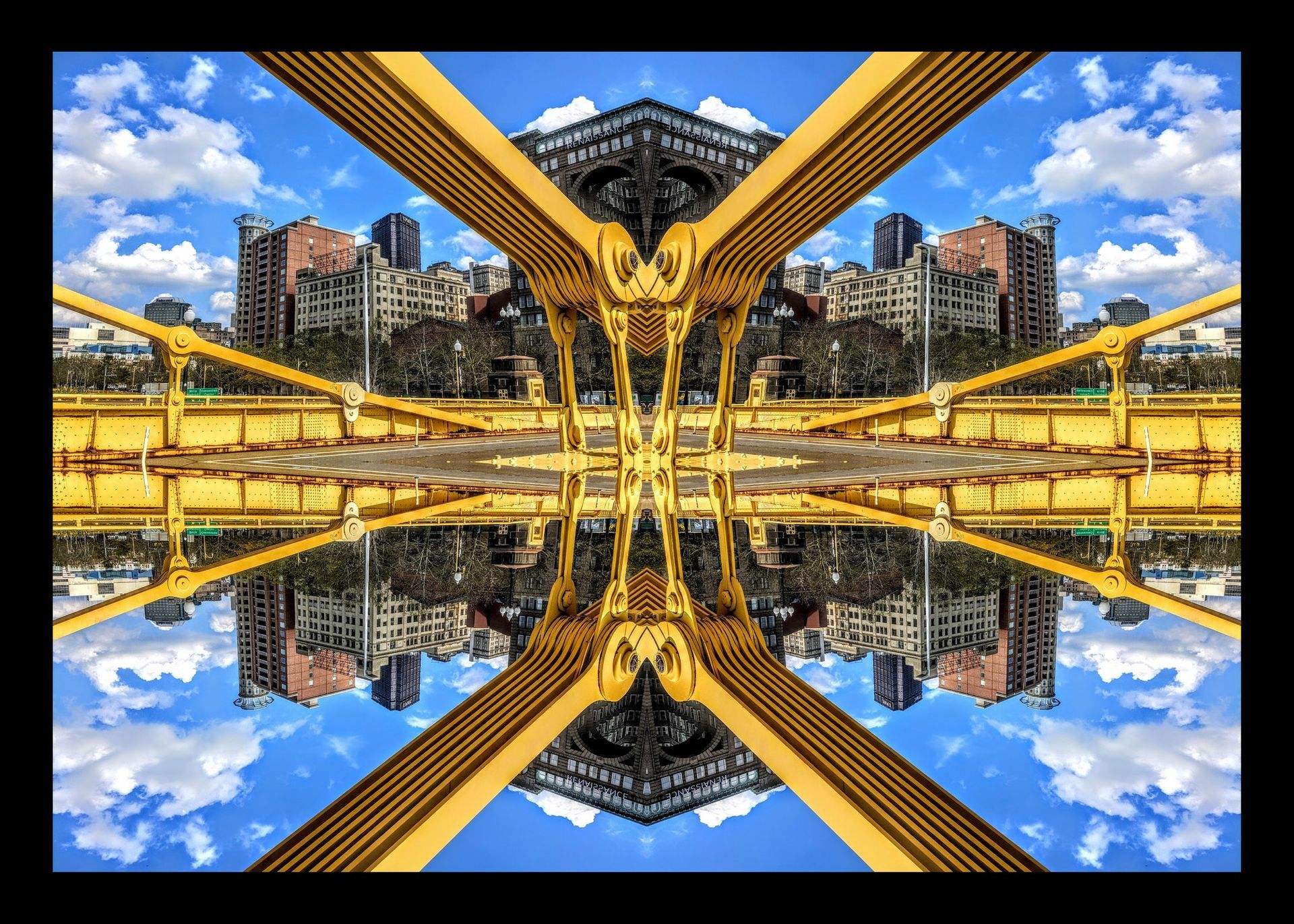 Abstract Pittsburgh Clemente Bridge