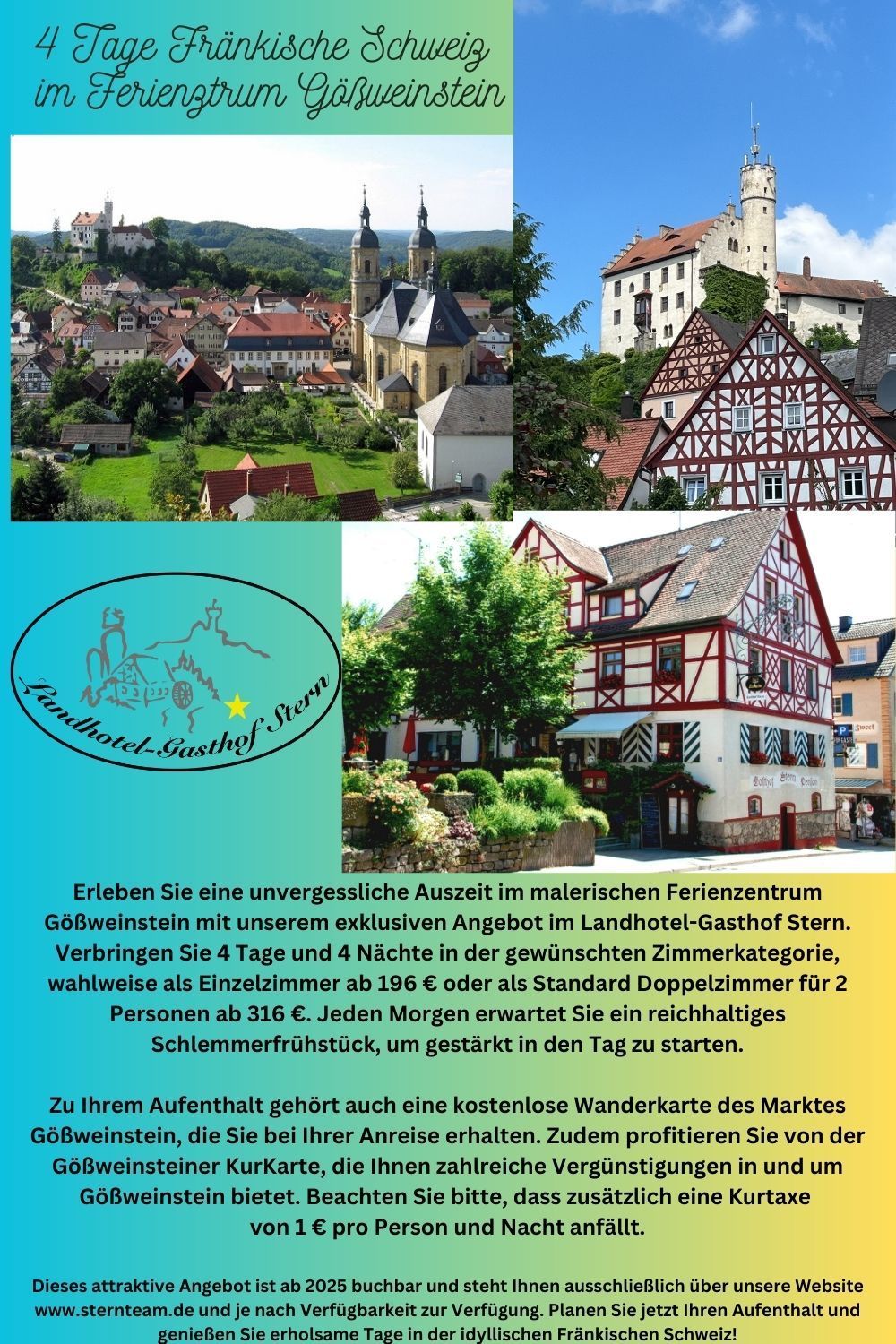 Angebot 4 Tage Fränkische Schweiz im Ferienzentrum Gößweinstein