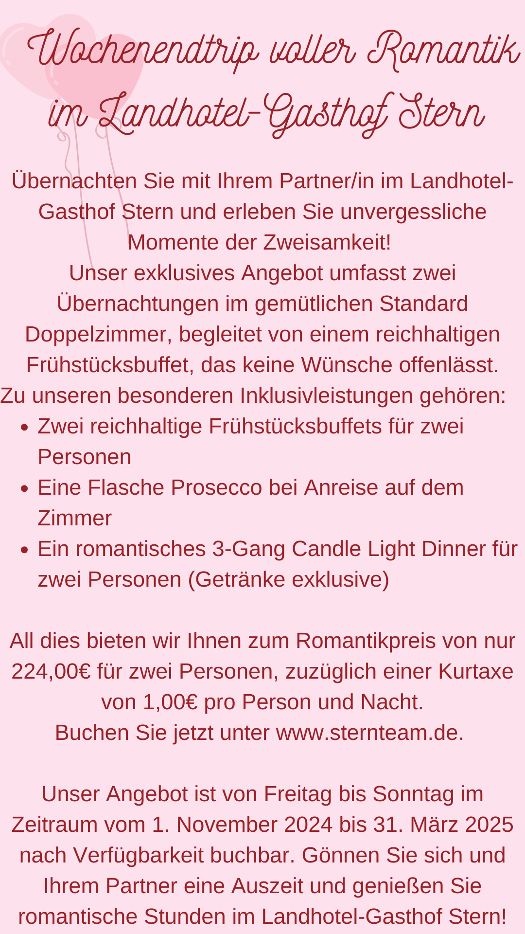 Angebot Romantikwochenende