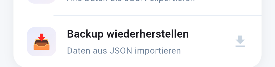 Dialog zur Backup-Wiederherstellung