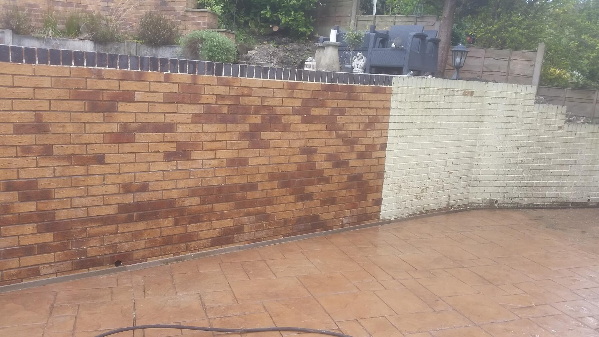 Paint removal on brick wall