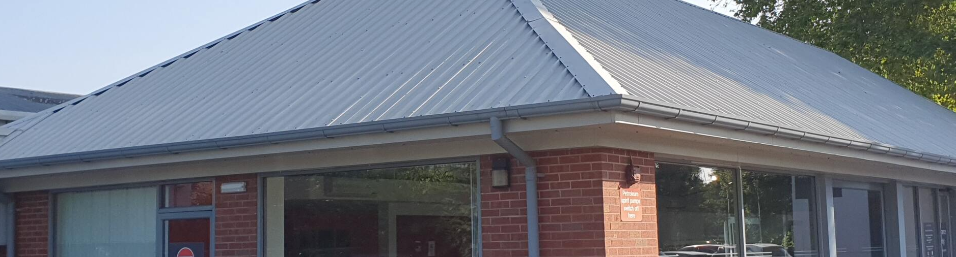 Commercial premises after gutter, soffit and fascia cleaning