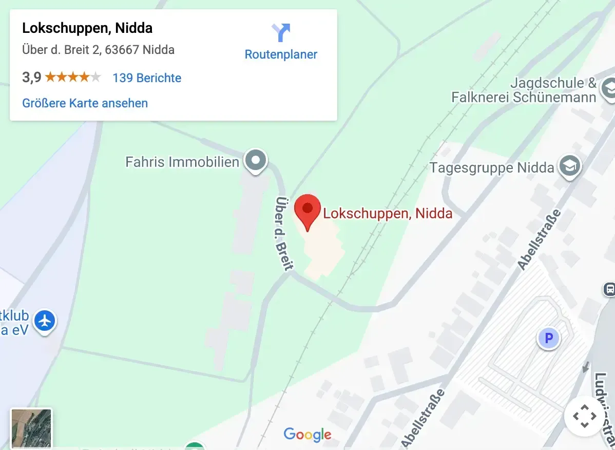 Anfahrt Lokschuppen Nidda Google Maps