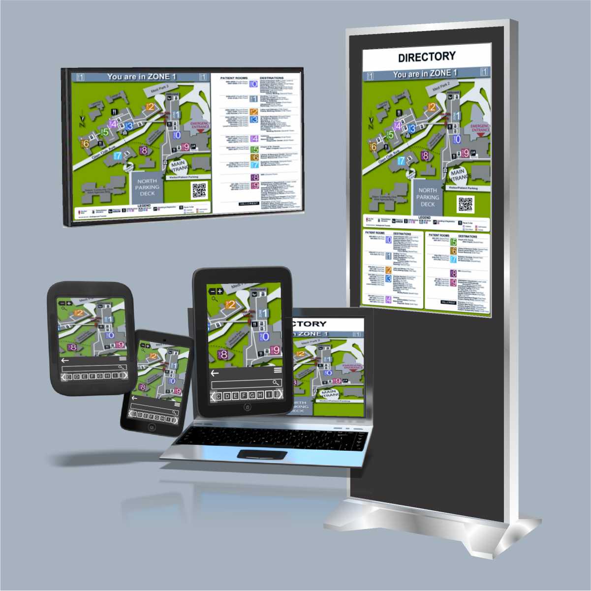 DIGITAL DISPLAYS Like all of the communicative tools that we ustilize these need to be orchestrated within the overall plan. Typical Applications: Kiosks (Typicall Interactive) Mobile Apps Lobby/Cafeteria Displays Donor Recogition Programs Exeriential Graphics