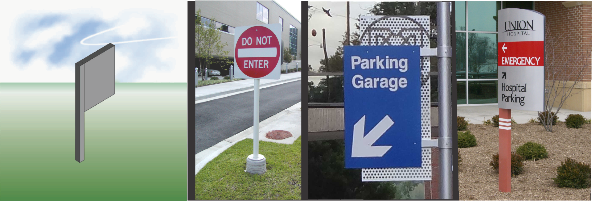 Center Flag And Double Flag Mounted Post Panel