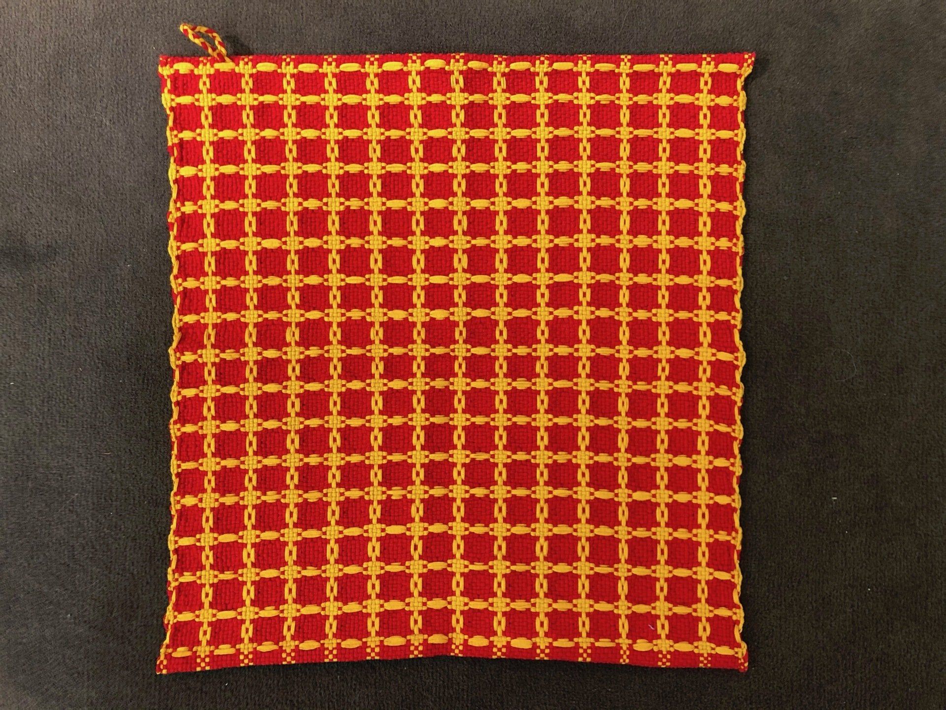 Essuie-mains Maya rouge et jaune