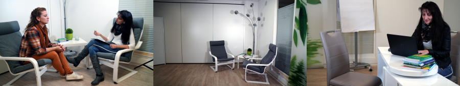 Meine Praxisräume und ich Die Praxis, Einzeltherapie, Hypnose, tiergestützte Therapie, Entspannungstraining