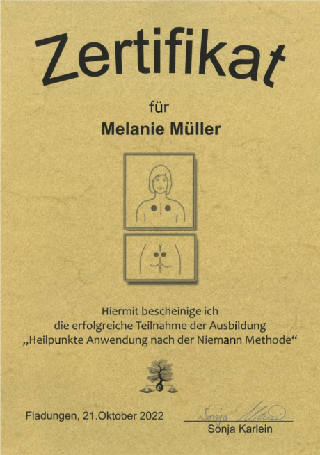 Zertifikat Heilpunkte Zertifikat Heilpunkte