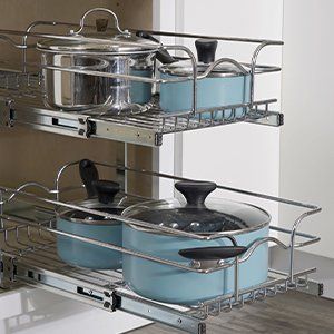 Ideal Cabinetry wire pot and pan pullout.
