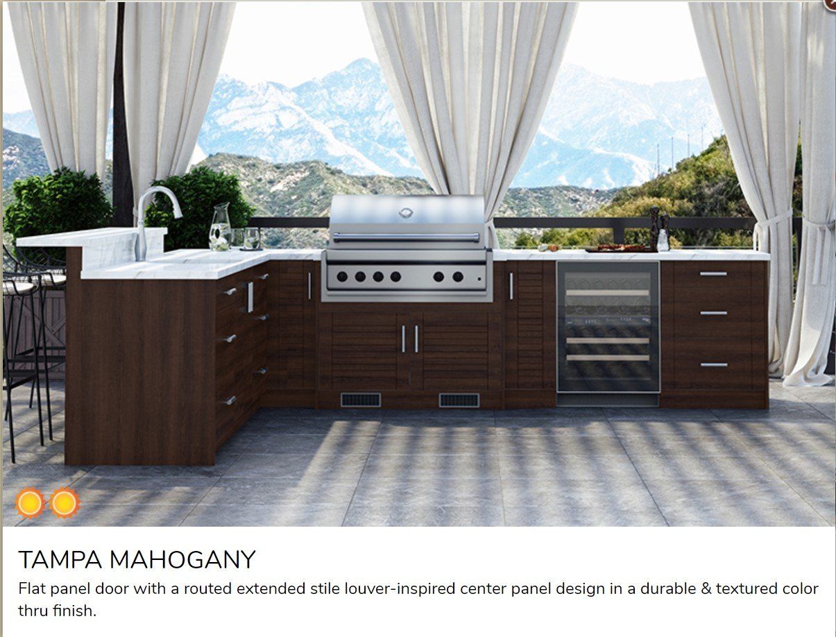 WeatherStrong outdoor kitchen.