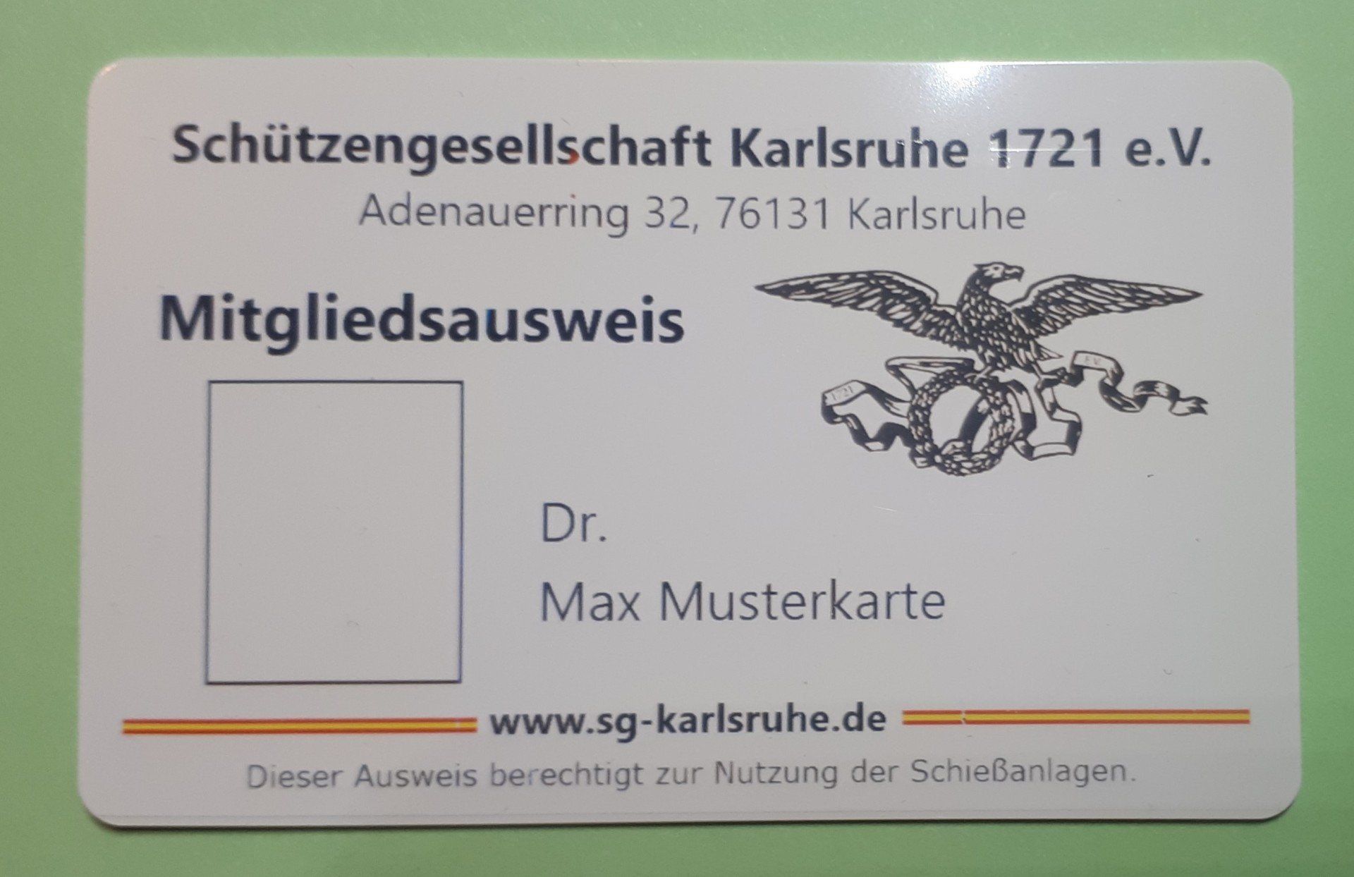 SG Karlsruhe 1721 e.V. - Neuer Mitgliedsausweis