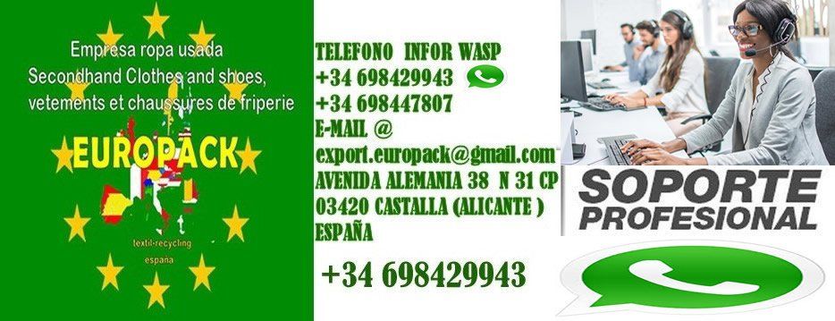 empresa euroropausada ® su EMPRESA líder en la Compra venta y exportación pacas, fardos de EMPRESA 'ROPA USADA' ESPECIALIZADA EN 'ESPAÑA