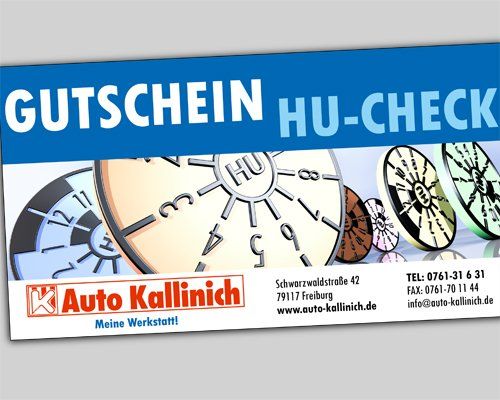 Gutschein für einen HU Check an Ihrem Auto HU-Check Gutschein