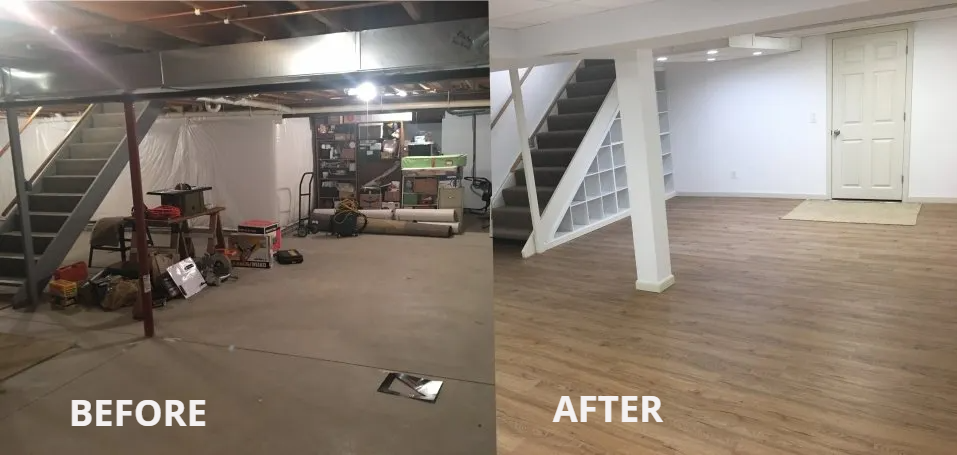 Before and After - Basement Finish