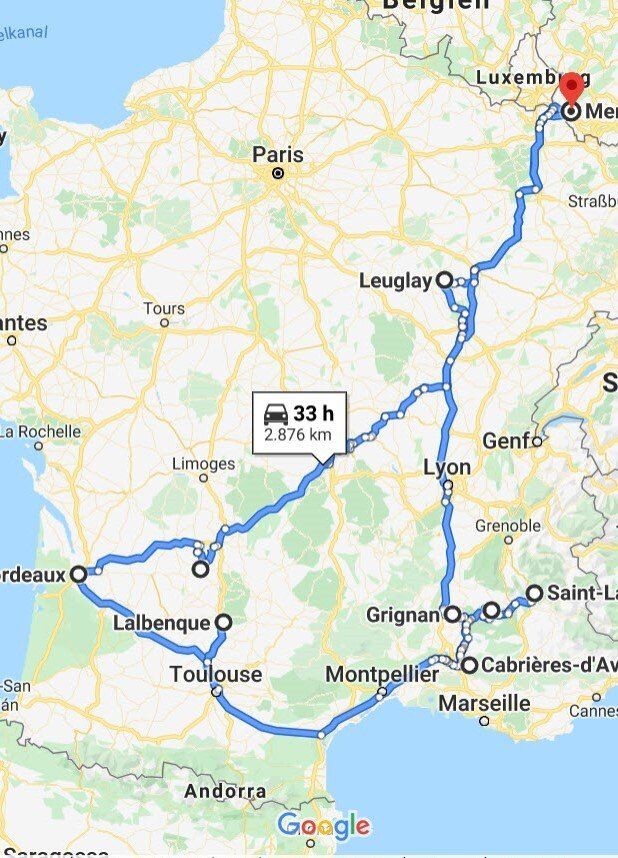 Trüffelrundreise - Reiseroute durch Frankreich