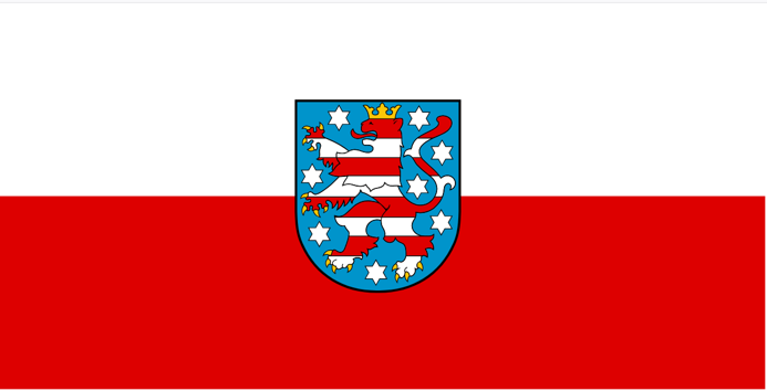 Flagge mit Wappen Thüringen